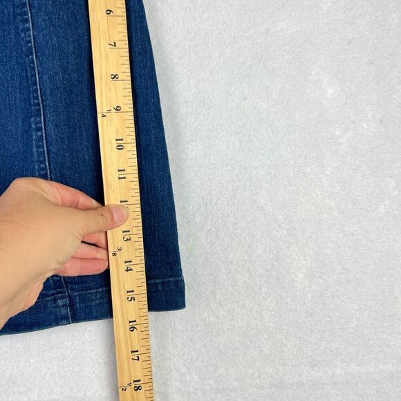 EUC Altar'd State M Stretchy Light Denim Back Zip A-Line Micro Mini Skirt - Picture 7 of 7